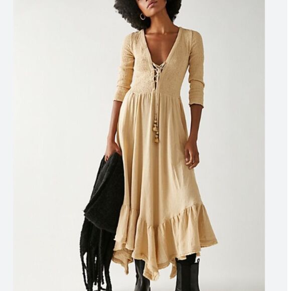 Free People Endless Summer Perfect Solution Maxi Dress Ivory XS - Picture 2 of 11